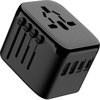 2000-W-Universal-Reiseadapter – 2 USB-A-Anschlüsse, 2 USB-C-Anschlüsse und 1 Netzsteckdose – Lädt 5 Geräte gleichzeitig – Kompatibel mit über 100 Ländern – PD20W