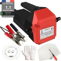 Pompe Vidange Huile Moteur 12V 80W, Pompe Essence avec Poignée Anti-Brûlure, Pompe Electrique Vidange Huile Moteur, Pompe à Huile pour Moto, Voiture, Bateau (Rouge)