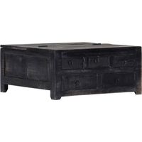 Vidaxl – Table basse fixe en bois de manguier massif – Dimensions 65x65x30 cm – Surface robuste pour appareils multimédia et décorations