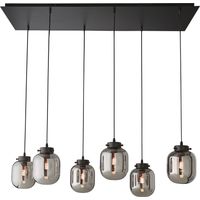 Lampe suspendue lampe à suspension lampe de salle à manger lampe de salon en verre fumé 6 flammes