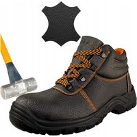 Chaussures de sécurité pour hommes, bottines de travail montantes avec embout de sécurité, cuir léger