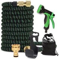 Tubo flessibile da giardino da 30 m (75 piedi) con 10 modalità di irrigazione per irrigazione del giardino, innaffiamento, pulizia, lavaggio auto e bagno per animali domestici (con borsa portaoggetti)