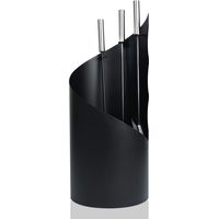 Naizy – Set di 4 attrezzi per camino in acciaio inox con rivestimento antiruggine – Dimensioni 22x22x56 cm – Base antiscivolo