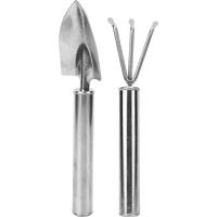 MINKUROW Gartenschaufel, kleines Edelstahl-Gartenschaufel-Rechen-Garten-Grabwerkzeug-Set mit ergonomischem Griff zum Pflanzen, Umpflanzen, Bodenpflügen