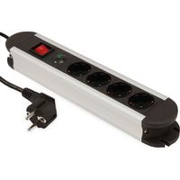 Multiprise MCPOWER SL-04, 4 prises, interrupteur, câble de 1,4 m, protection surtension