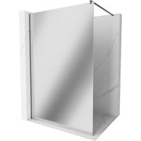 Mexen Kioto pared de ducha Walk-in 90 x 200 cm, espejo 8 mm, gris arma cepillado - 800-090-101-66-50