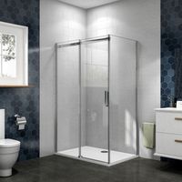 Acezanble Cabine de douche coulissante 150x70x195cm,8mm verre anticalcaire