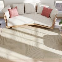 Tapis Salon 230x160 cm Pelo Corto Antideslizante Moderne Tejido Crema