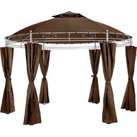 Tonnelle, pavillon de jardin 3,50 m de diamètre, couleur marron