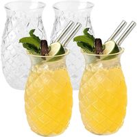 Set mit 4 Ananasgläsern, Cocktailgläsern, Ananasbechern, lustigen Cocktailgläsern für Zuhause, Restaurants und Partys