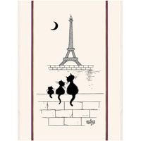 Torchon Chats Tour Eiffel Design Unique Chats Et Tour Eiffel - Winkler