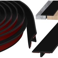 1 Barre De Seuil En T 400cm X 2cm Silicone Noir Pour Jonction Parquet Carrelage
