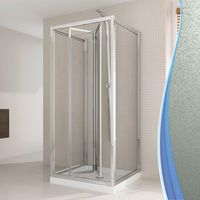 Box Doccia 3 Lati 80x75x80 cm 1 Anta a Libro in Cristallo Opaco 6mm H198 Fosterberg Fyn Trio