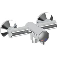 Mitigeur de douche temporisé 25 sec avec bouton anti-blocage MINIMAL Série Idral 08537-30F Chromé - Laiton