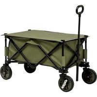 Carrello da Giardino 125L Pieghevole con Maniglia e 5 Sacche, 108x55x93 cm, Verde