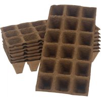 Plaques de 18 pots carrés biodégradables 5 cm (Lot de 8)