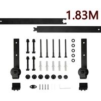 Skecten 6FT/183CM Herraje para Puerta Corredera, Puertas Corredera Carril, Negro