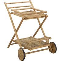 vidaXL Tea Trolley with wheels Natural 79 x 67.5 x 84 cm Bamboo