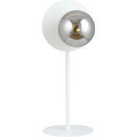 Lampada da Tavolo Oslo, Acciaio verniciato a polvere, Vetro, Bianco, Grigio, 20x50x20 cm