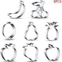 8 Styles Stainless Steel Cookie Cutter Mold Fruit Biscuit Mould DIY Fondant Pastry Decorating