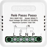 Relè Passo Passo Elettronico Silenzioso, Impulse Relay 1 Contatto NO 16A 220V AC, Con Memoria 40X40X18mm, Montaggio da Incasso o Barra DIN, Compatibile Con Finder 13.91 e 26.01