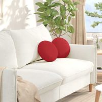 vidaXL Coussins de siège 2 pcs tissu Rouge Ø30 x 13 cm