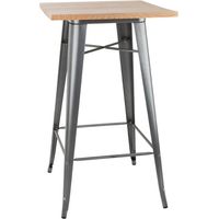 Mange-debout gris avec plateau en bois Bistro - BOLERO