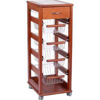 Carrello SALVASPAZIO portafrutta e cassetti CILIEGIO