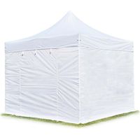 TOOLPORT 3x3 m Tente pliante - Acier, côtés sans fenêtre, blanc