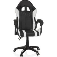 Chaise gaming / chaise de bureau GAMEBREAKER W02 Simili cuir noir/blanc mybuero