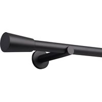 Gardinenstange auf Maß 25mm 1-läufig Schwarz mit Kegel - Serie Style 430cm