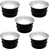 5x embout de tube rond rentrant 22 mm plastique chromé argent chaise meuble décoratif - Silver
