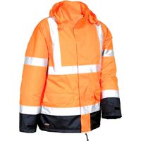 Giaccone Alta Visibilità Imbottito Cofra Namsos Arancio-Navy 2XL