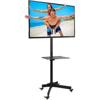 Pied à roulettes réglable pour TV 32-55 pouces – FALCO24 – Charge max 25 kg – Inclinaison -15° à +15° – Acier robuste – Ergosolid