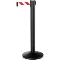 Poteau de guidage noir 500 cm sangle rouge/blanc époxy polyester inox lot de 2 - Was Germany