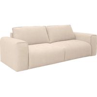 Divano letto 4 posti express in tessuto beige Letto 160 cm Materasso 13 cm - POGLO