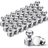 24PCS Magnet Métalliques Aimant 12x16mm - Aimants en Acier Inoxydable Aimants Frigo pour Tableau D'affichage, Réfrigérateur etc. - avec Boîte de Rangement