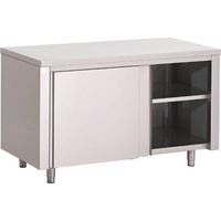 Table armoire inox avec portes coulissantes - 1600 x 700 x 850 mm - Gastro M