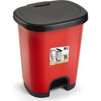 Cubo basura plastico apertura pedal 18 Litros Rojo