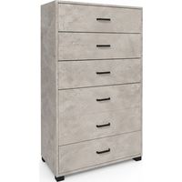 Cassettiera Salvaspazio 6 Cassetti Mobile Settimino Legno 68x40x115 cm cemento
