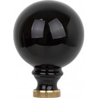 Ouvre&Déco – Boule de finition d'escalier en porcelaine noire – Embase laiton Ø100mm – Pour maintien sécurisé et décoration élégante