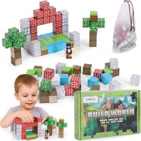 Magnetic Building Blocks Set for Kids, 100 Pieces with Bag