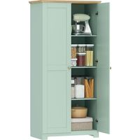 HOMCOM 172cm Wooden Storage Cabinet Cupboard With 4 Shelves Light Green