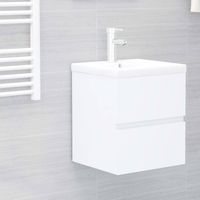 Meuble sous lavabo vasque avec lavabo intégré Blanc Aggloméré 39564