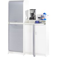 Meuble de cuisine à rideau modulable contemporain blanc/gris Snack