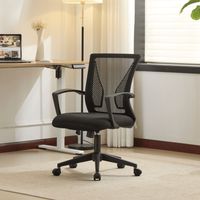 Office Computer Chair Modern Ergonomic Design Breathable Mesh Fabric Black