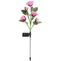 Rose en poudre Lot de 2 Lampes solaires à LED en forme de roses