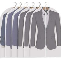 Garment Bags for Hanging Clothes, 6 PCs Clear Garment Bag, Dustproof Suit Bag, Zippered Garment Covers for Closet Storage and Travel