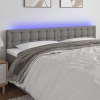 Vidaxl – Tête de lit à LED gris foncé 200x5x78/88 cm – Tissu polyester durable – Hauteur réglable – Bande LED IP65 découpable