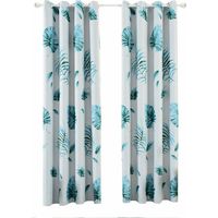 Rideau Rideau occultant Feuille de bananier de foret tropicale tropicale bleue perforee 100 250CM Type A